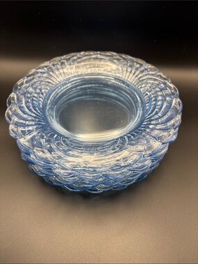Cambridge Glass Caprice Moonlight Blue Luncheon/ Salad Plates Set Of 8